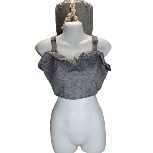 FOREVER 21 glen plaid crop top S - Picture 1 of 5